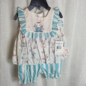 Pippa & Julie Blue and White Kids Matching Set